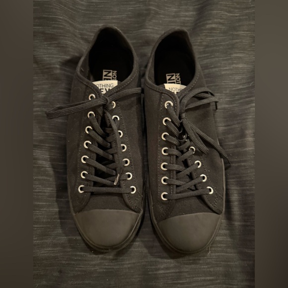 Nothing New Black Canvas Sneakers - Picture 1 of 6